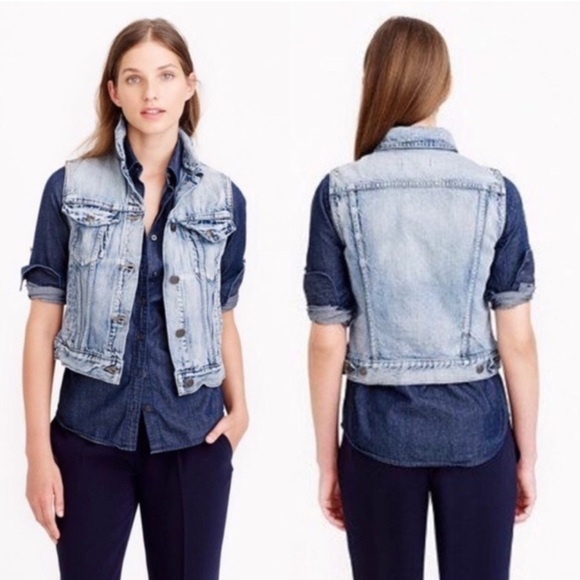 J.Crew | Denim Vest in Patina Wash Indigo - Picture 1 of 5